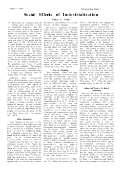 Social Effects of Industrialization