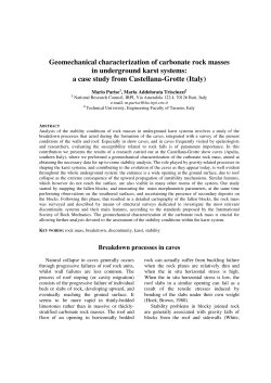 Geomechanical characterization of carbonate rock masses in