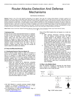 Router Attacks-Detection And Defense Mechanisms