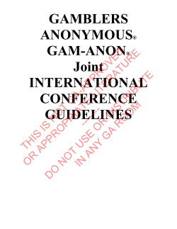 GAMBLERS ANONYMOUS&reg; GAM-ANON&reg; Joint