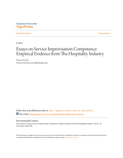 Essays on Service Improvisation Competence