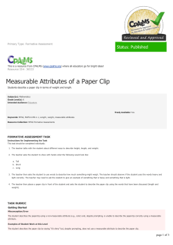 Measurable Attributes of a Paper Clip