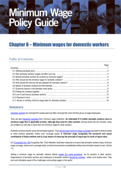 Chapter 8 &ndash; Minimum wages for domestic workers