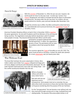 EFFECTS OF WORLD WAR i