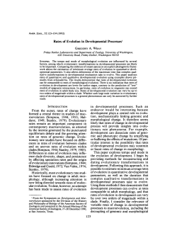 Rates of Evolution in Developmental Processes1