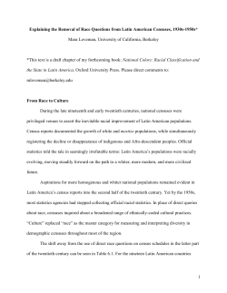 1 Explaining the Removal of Race Questions from Latin American