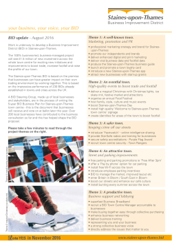 Staines BID update - Staines Upon Thames BID