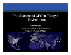 The Successful CFO in Today`s Environment