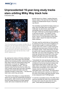 Unprecedented 16-year-long study tracks stars orbiting Milky Way