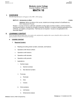 MATH 10 - MJC - Curriculum Committee