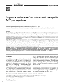 Diagnostic evaluation of our patients with hemophilia A: 17