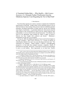 A Tarnished Golden Rule &mdash; Why Badillo v. Mid Century Insurance