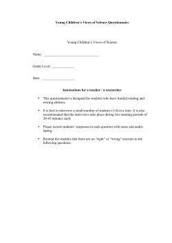 Young Children`s Views of Science and Scoring Guide
