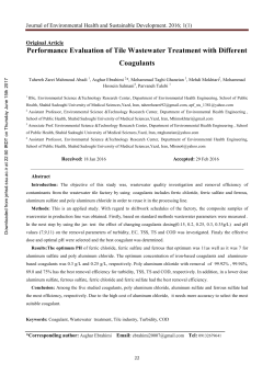 Performance Evaluation of Tile Wastewater Treatment with Different