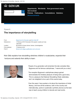 The importance of storytelling - Speeches - GOV.UK