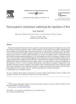 Neurocognitive mechanisms underlying the experience of flow