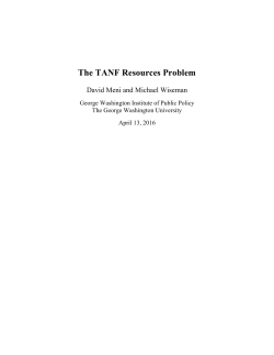 The TANF Resources Problem - GW ScholarSpace