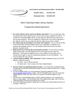 Ereader Info Sheets - Ohio Township Public Library System
