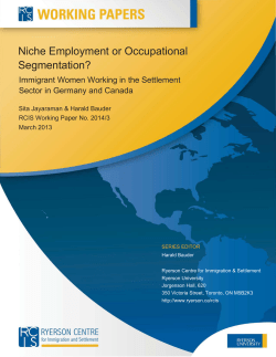 Niche Employment or Occupational Segmentation? Immigrant