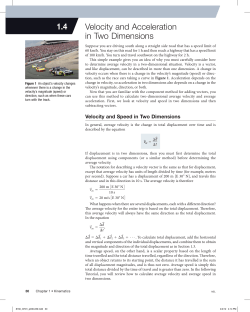 1.4 Velocity and Acceleration in Two Dimensions