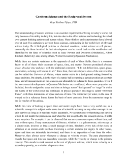 Goethean Science and the Reciprocal System