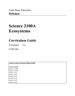 Science 2100A Curriculum Guide 2005-06