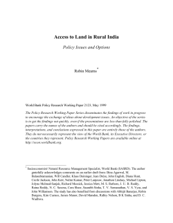 Access to Land in Rural India