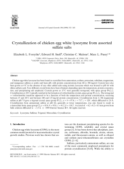 Crystallization of chicken egg-white lysozyme from ammonium sulfate