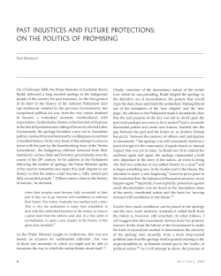 PASt INJUStICES AND FUtURE PROtECtIONS: ON tHE