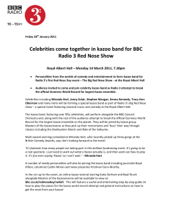 Celebrities come together in kazoo band for BBC Radio