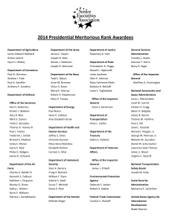 2014 Presidential Meritorious Rank Awardees