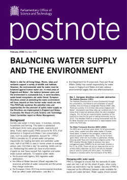 balancing water supply and the environment