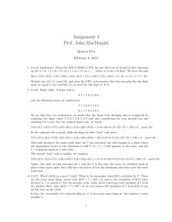 Assignment 3 Prof. John MacDonald