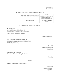 Mann v. Taser Intern., Inc. - Caselaw