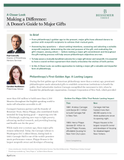 Making a Difference: A Donor`s Guide to Major Gifts