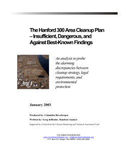 Hanford 300 Area Cleanup Plan -- Against Best