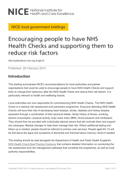 15 Encouraging people to have NHS Health Checks and