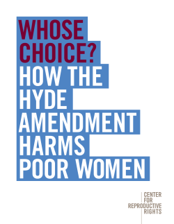 Hyde Amendment - Center for Reproductive Rights
