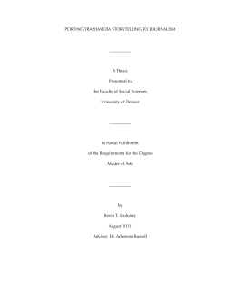 Porting Transmedia Storytelling to Journalism