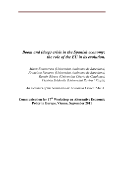 Boom and (deep) crisis in the Spanish economy