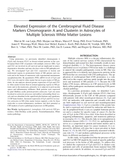 Elevated Expression of the Cerebrospinal Fluid