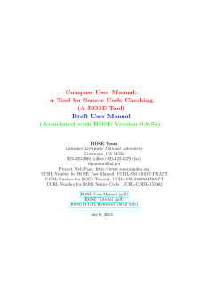 Compass User Manual - ROSE compiler infrastructure