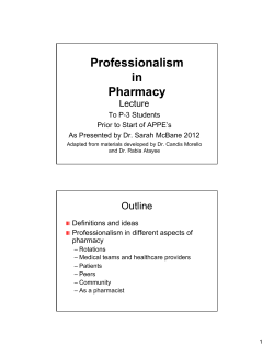 Professionalism in Pharmacy