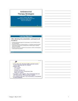Antiretroviral Therapy Strategies JP - IAS-USA