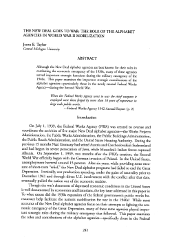 THE NEW DEAL GOES TO WAR: THE ROLE OF THE ALPHABET