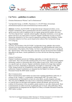 Cat News &ndash; guidelines to authors