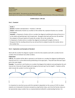 CCSSM Analysis: 3.NF.2ab Part 1: Standard Part 2