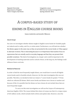 Outline for linguistic paper, Sanna Lindstr&ouml;m