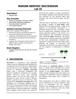 MARINE BENTHIC SUCCESSION