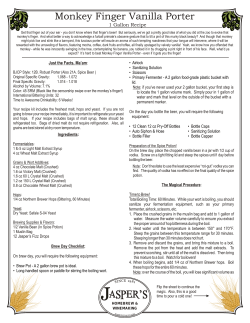 Monkey Finger Vanilla Porter - 1 gallon